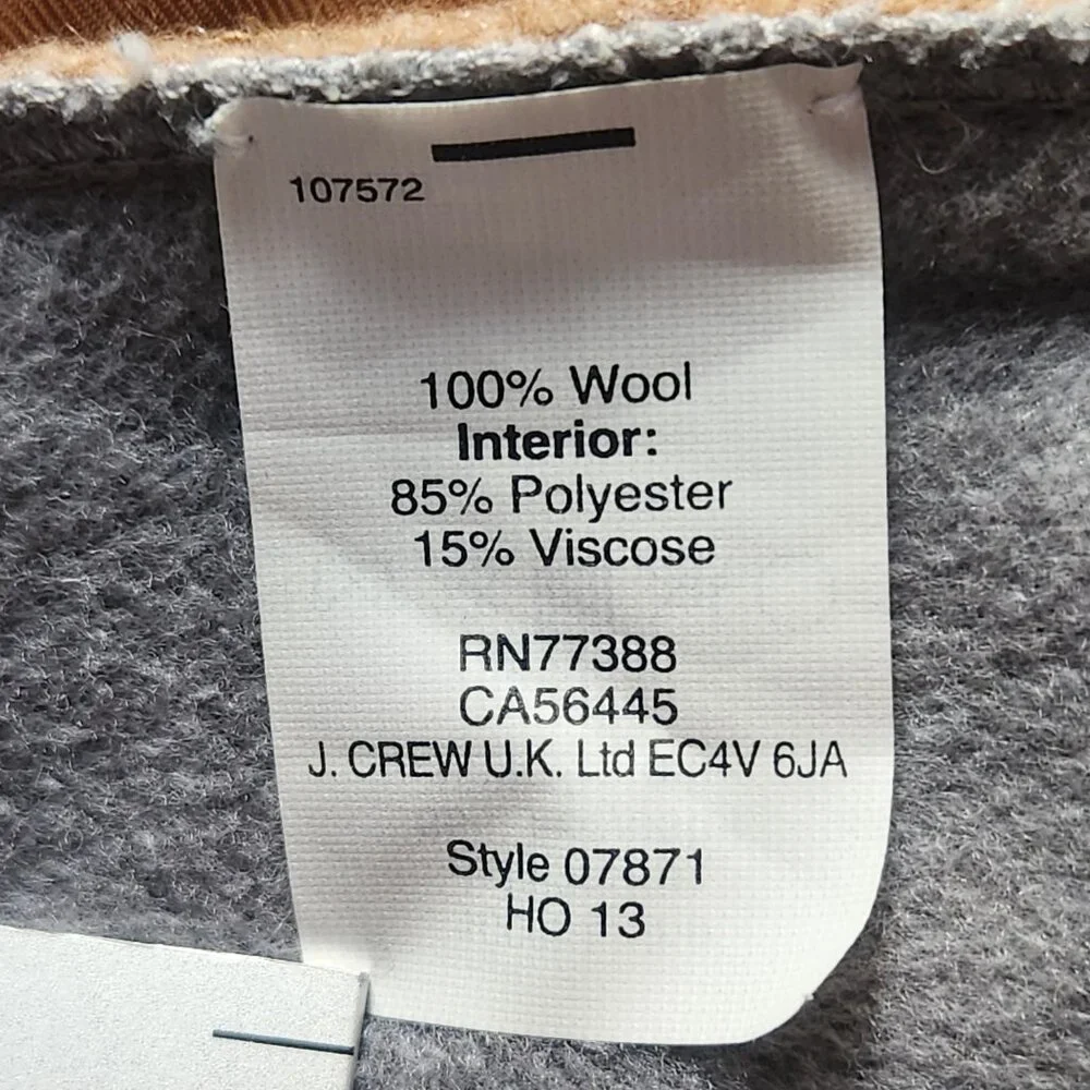 NWOT J. Crew 100% Bonded Wool Varsity Jacket